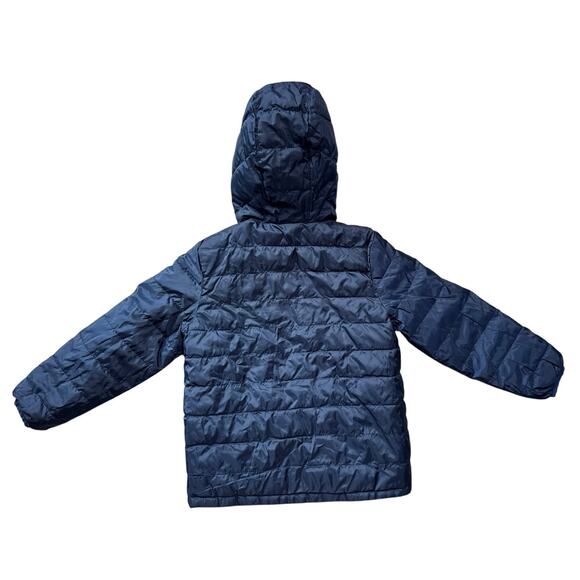 GAP REVERSABLE Boys Blue Puffer Primaloft Coat, size Kids 5; Outer Space, Galaxy - Picture 3 of 12